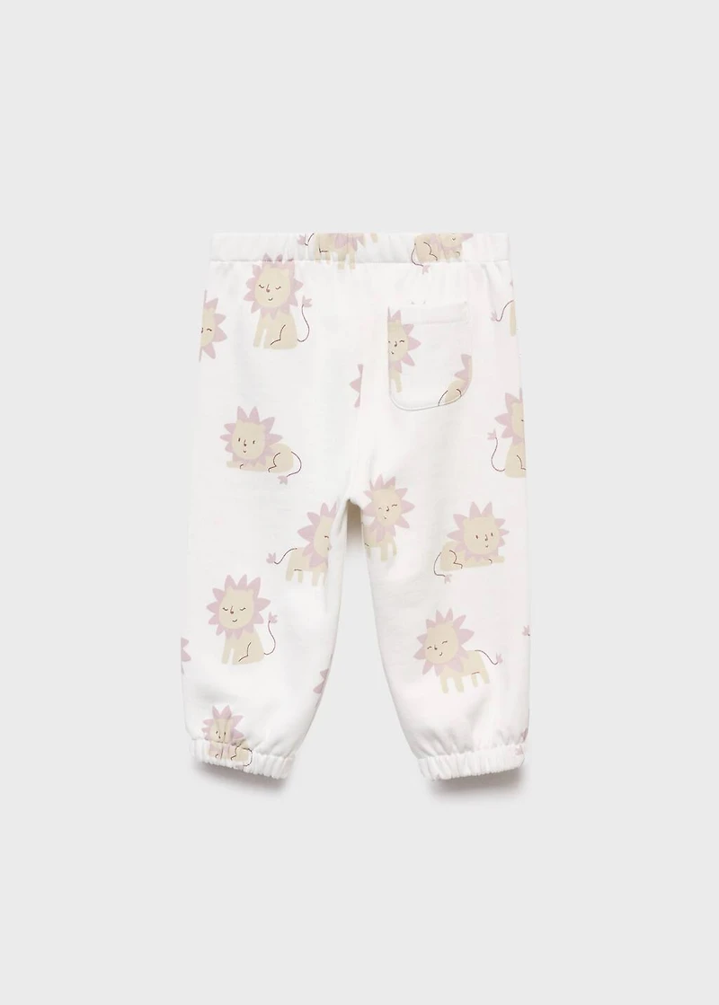 Printed cotton joggers