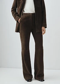 100% suede flared pants