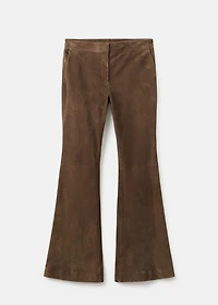 100% suede flared pants