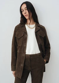 100% suede flared pants