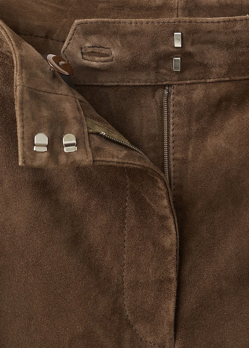 100% suede flared pants
