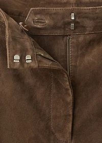 100% suede flared pants