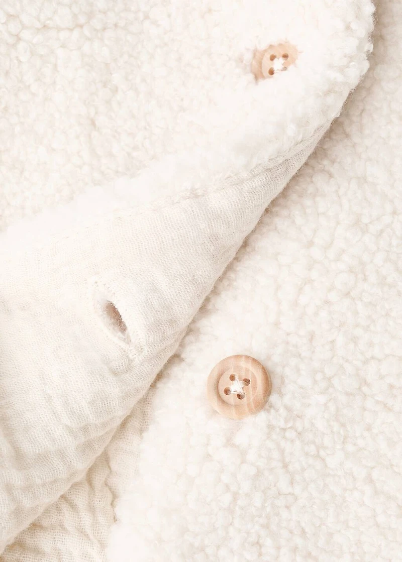 Shearling-effect hooded coat