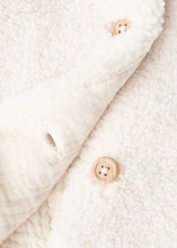 Shearling-effect hooded coat