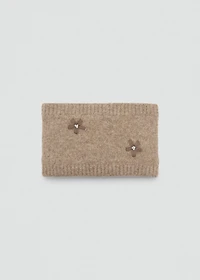 Embroidered knitted scarf