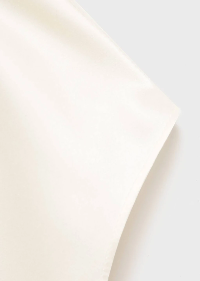 100% silk satin turtleneck blouse