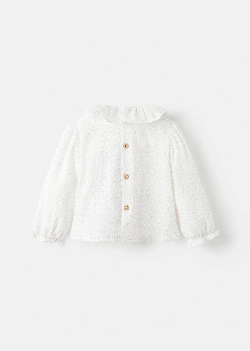 Floral-print cotton blouse