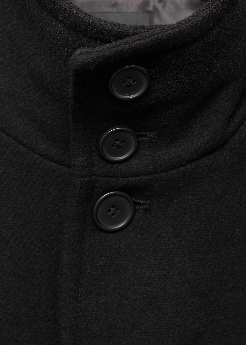 Wool funnel neck coat