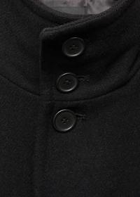 Wool funnel neck coat