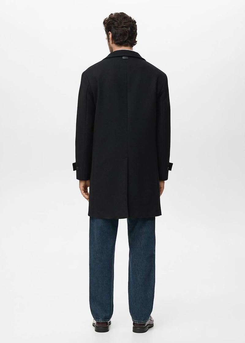 Wool funnel neck coat