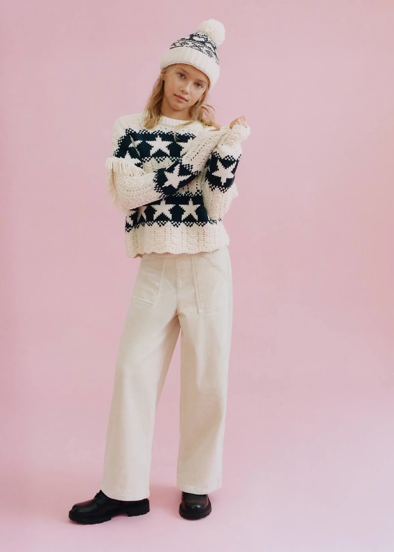 Wide-leg corduroy pants