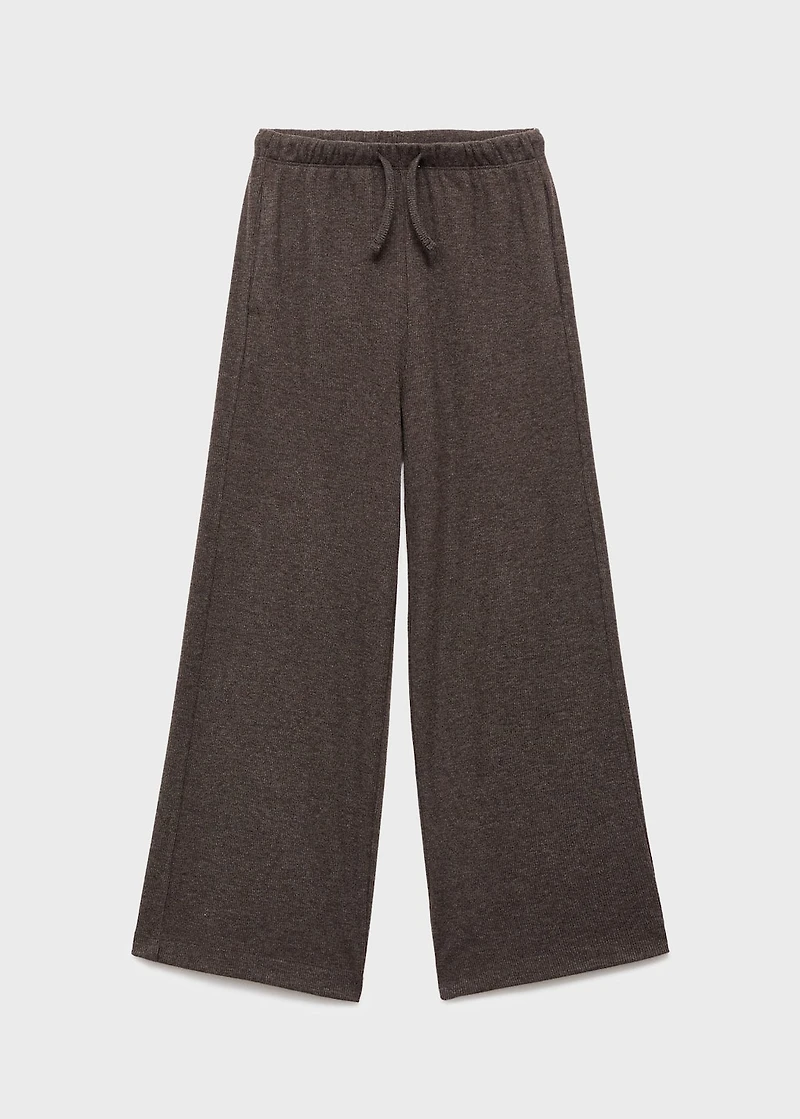 Wide-leg knitted pants