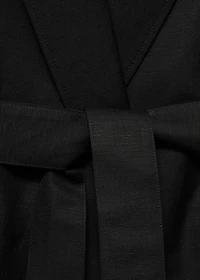 Linen suit vest with belt