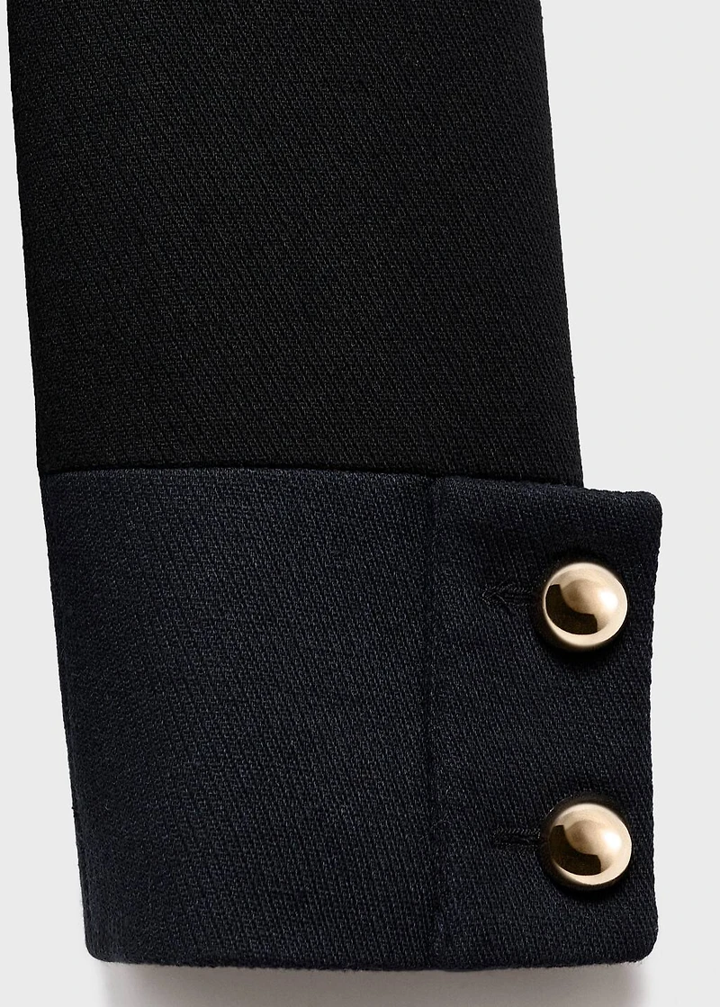 Fitted jacket with band collar