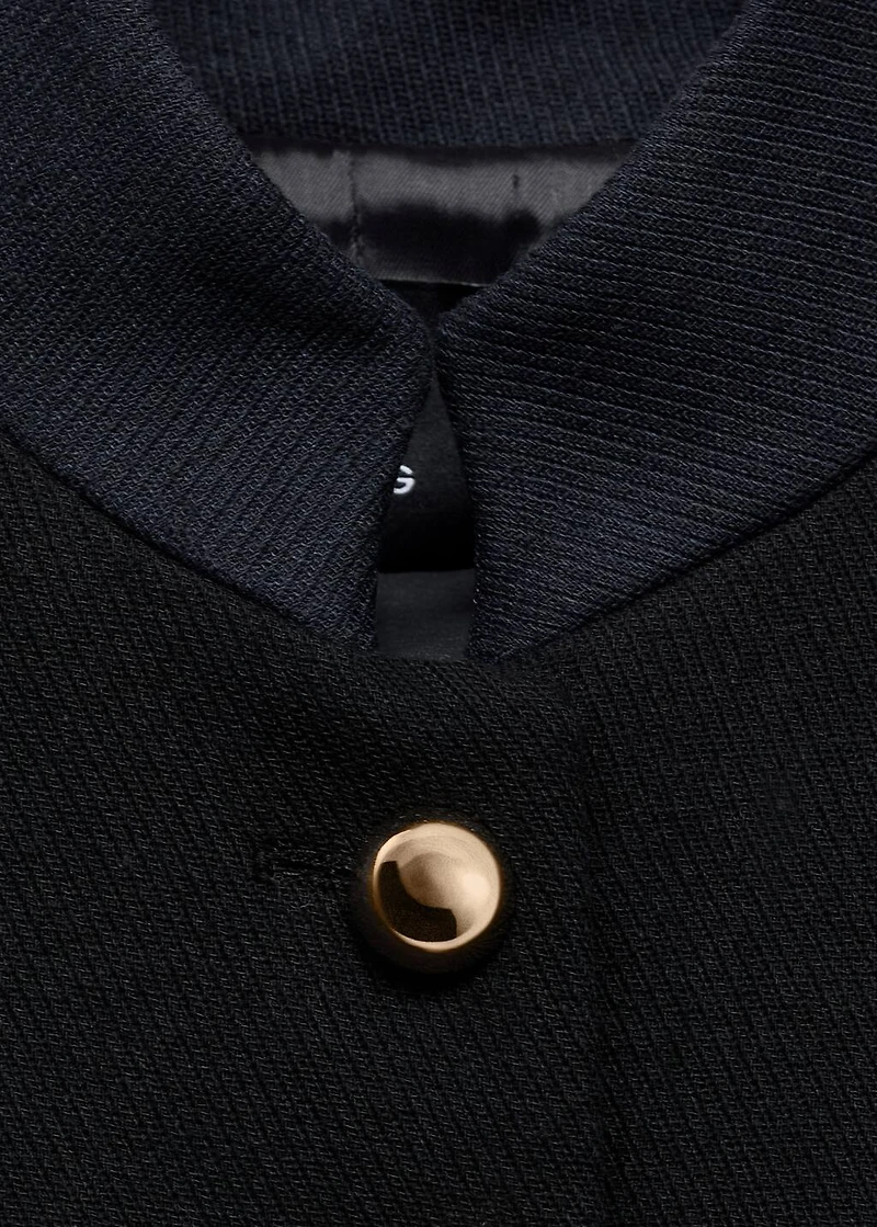 Fitted jacket with band collar