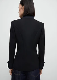 Fitted jacket with band collar
