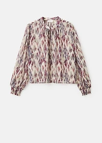 Semi-transparent printed blouse