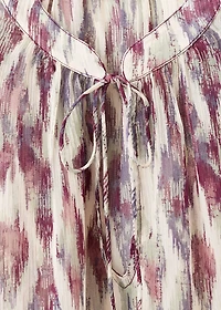 Semi-transparent printed blouse