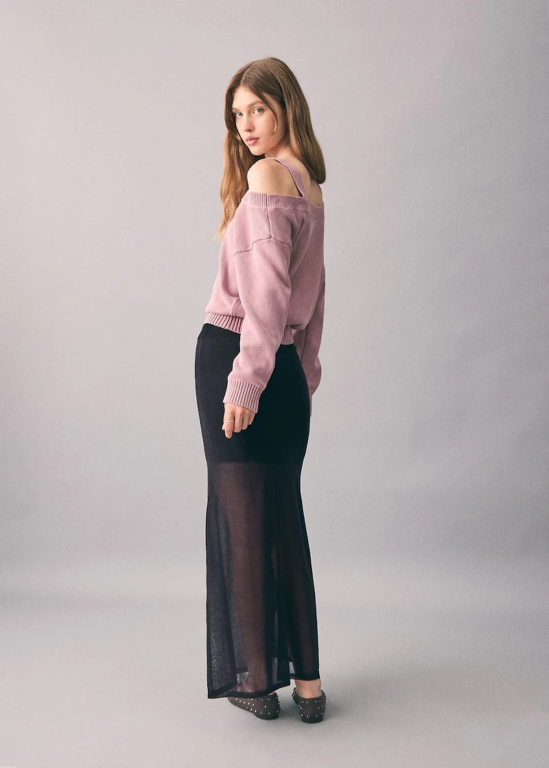 Long semi-transparent skirt
