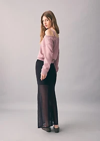 Long semi-transparent skirt