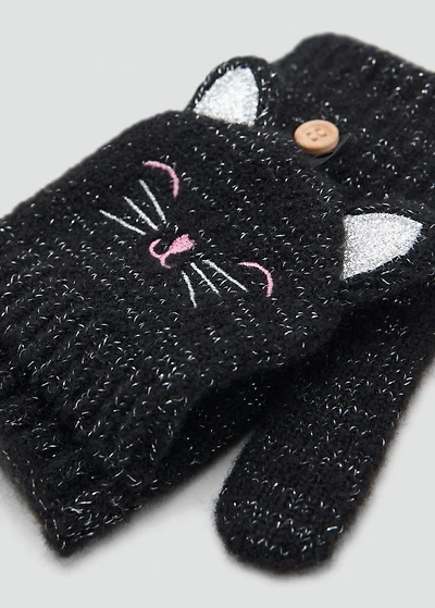 Lurex kitten gloves