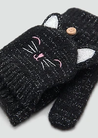 Lurex kitten gloves