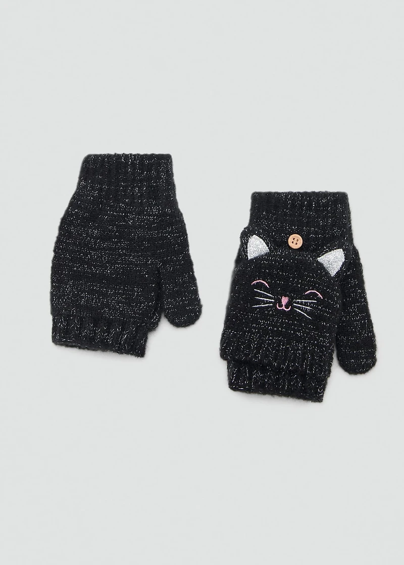 Lurex kitten gloves
