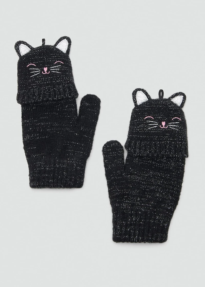 Lurex kitten gloves