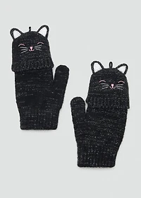 Lurex kitten gloves