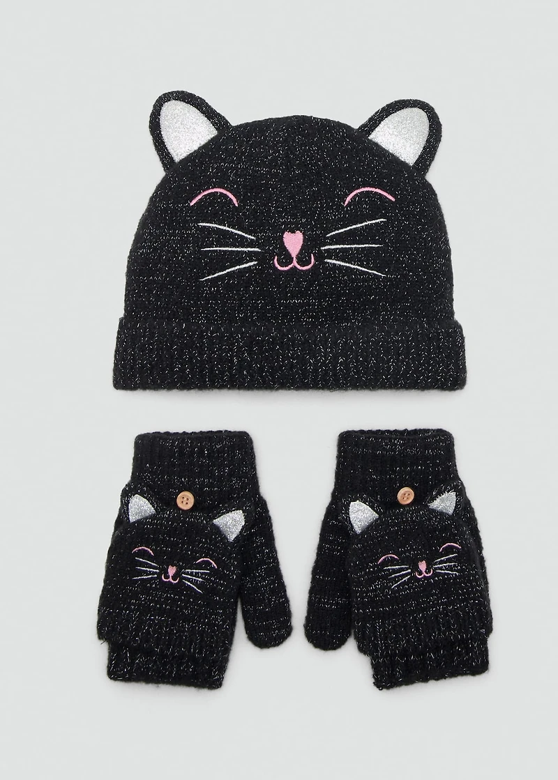 Lurex kitten gloves