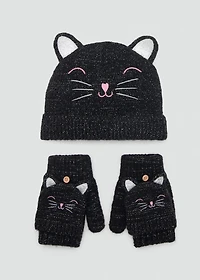 Lurex kitten gloves