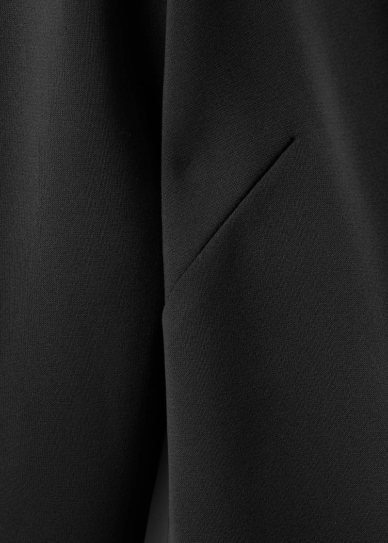 Long-sleeved dress with draped neck