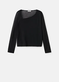T-shirt with asymmetrical neckline