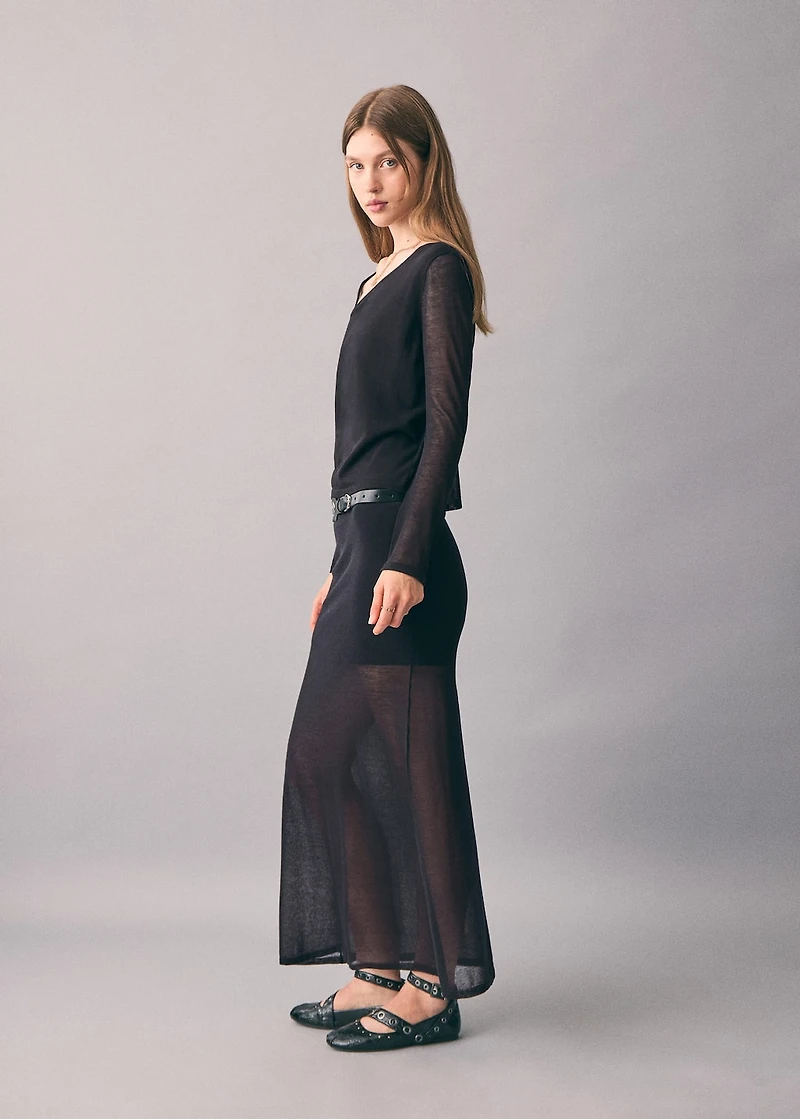 T-shirt with asymmetrical neckline