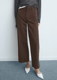 High-waist wide leg jeans with seams