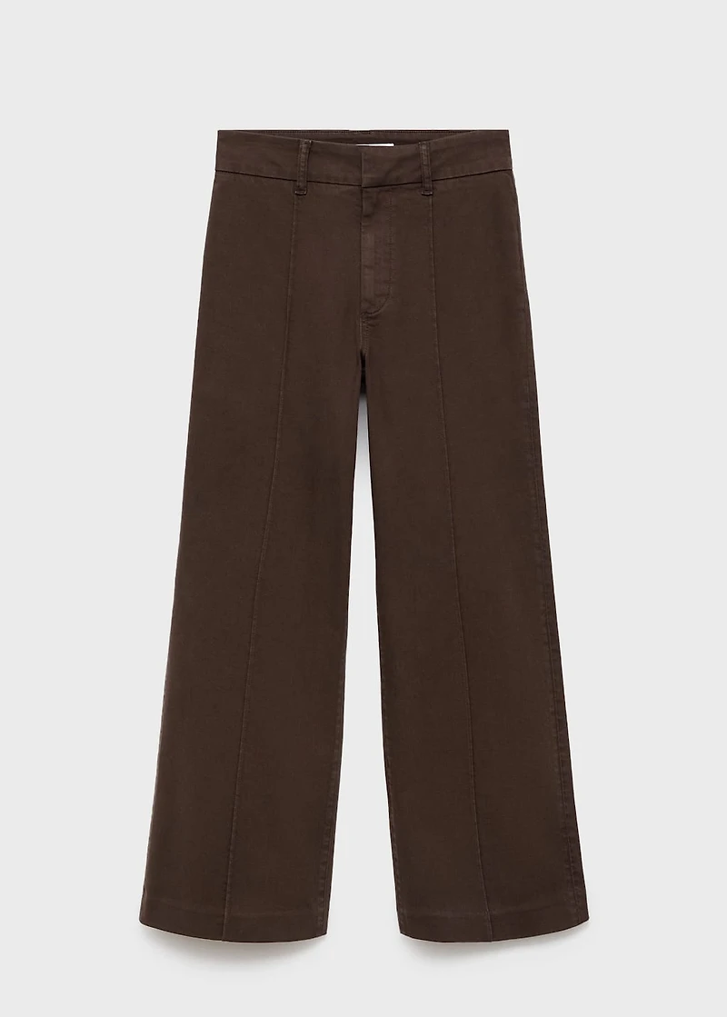 High-waist wide leg jeans with seams