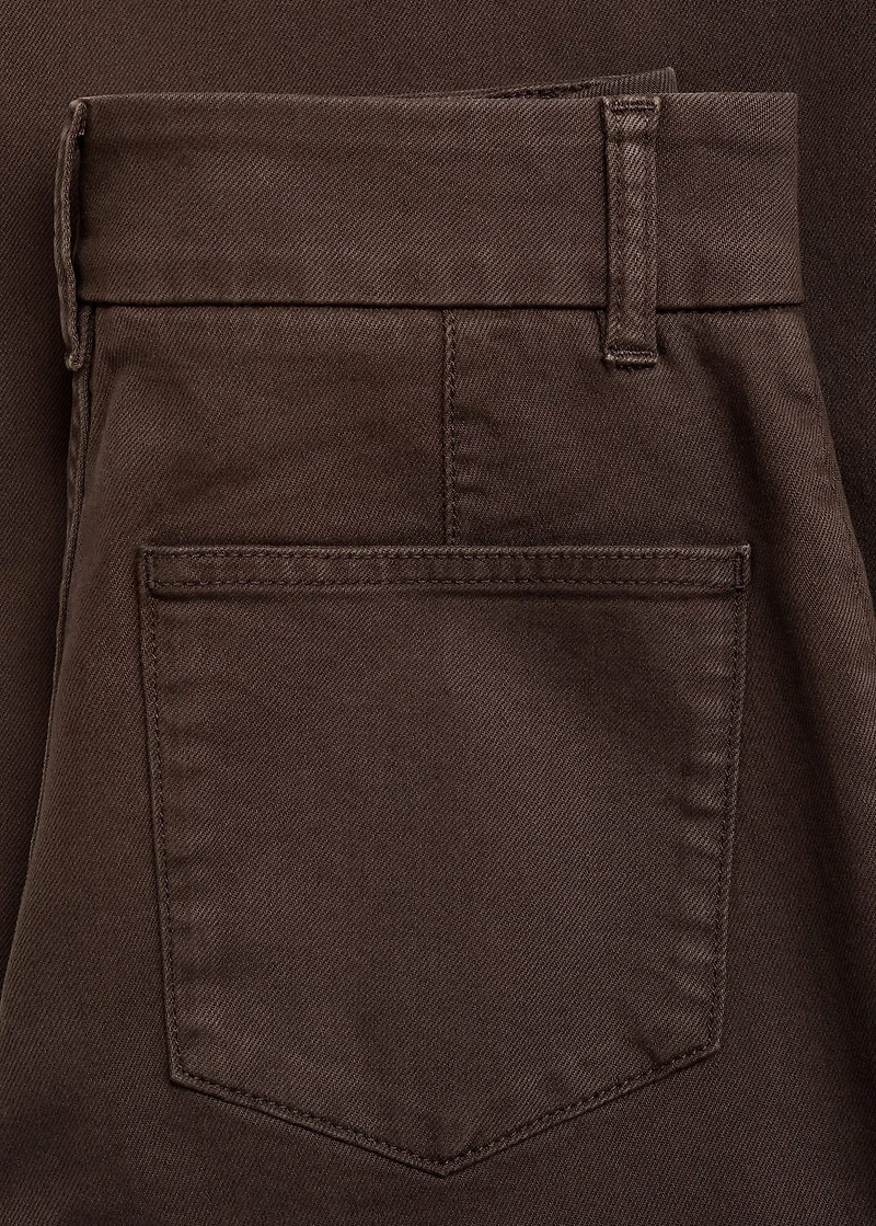 High-waist wide leg jeans with seams