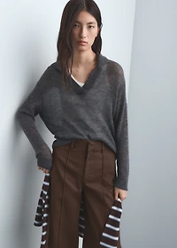 High-waist wide leg jeans with seams