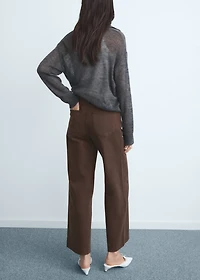 High-waist wide leg jeans with seams