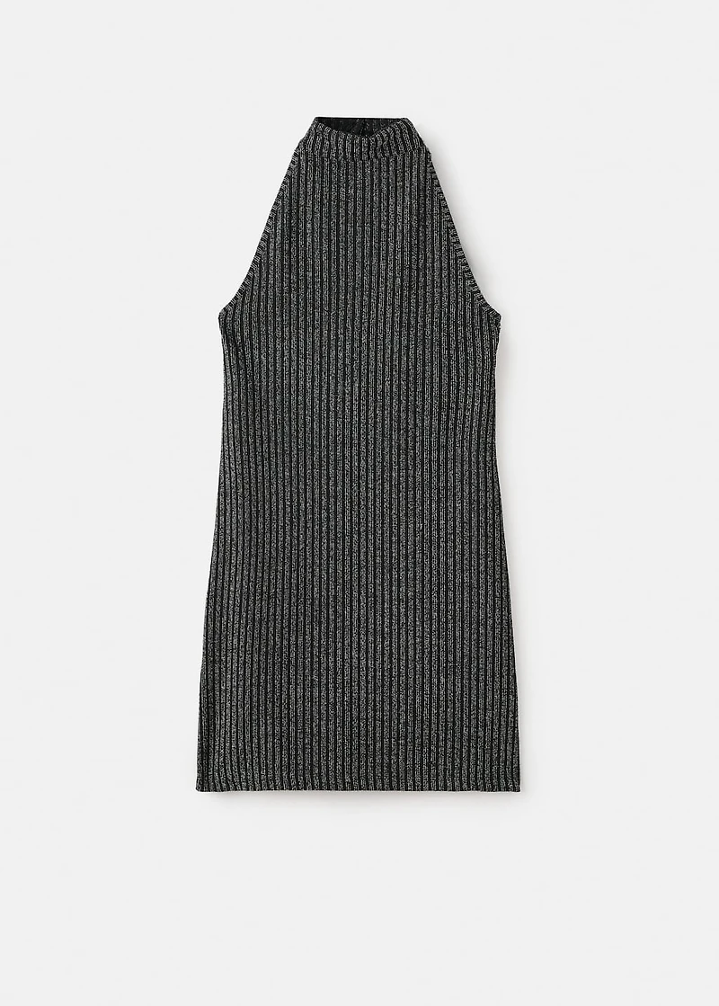 Lurex halter-neck dress