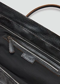Maxi shopper leather bag with charms