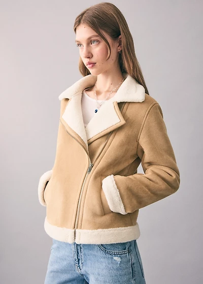 Shearling suede coat