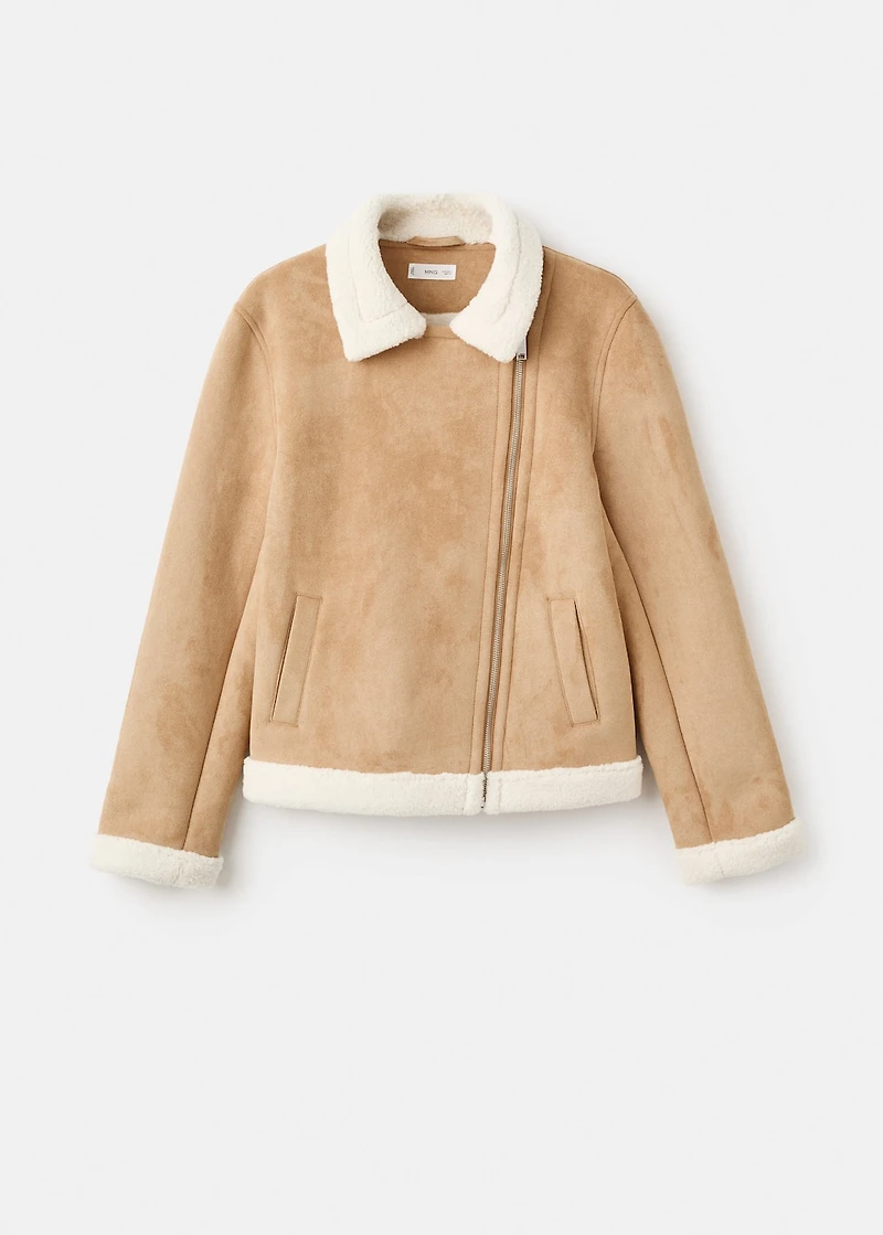 Shearling suede coat