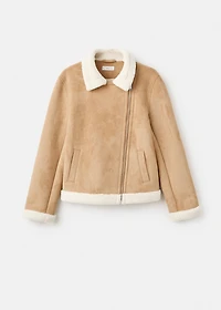 Shearling suede coat