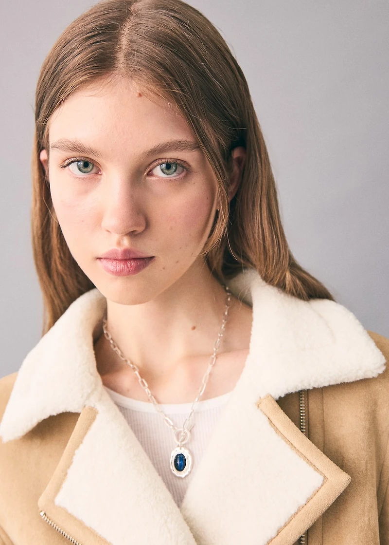 Shearling suede coat