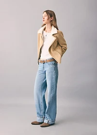 Shearling suede coat