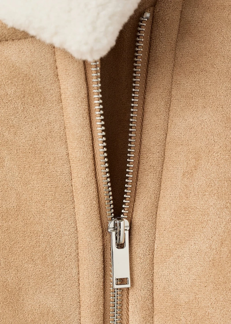 Shearling suede coat