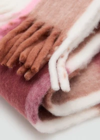 Fringed check scarf