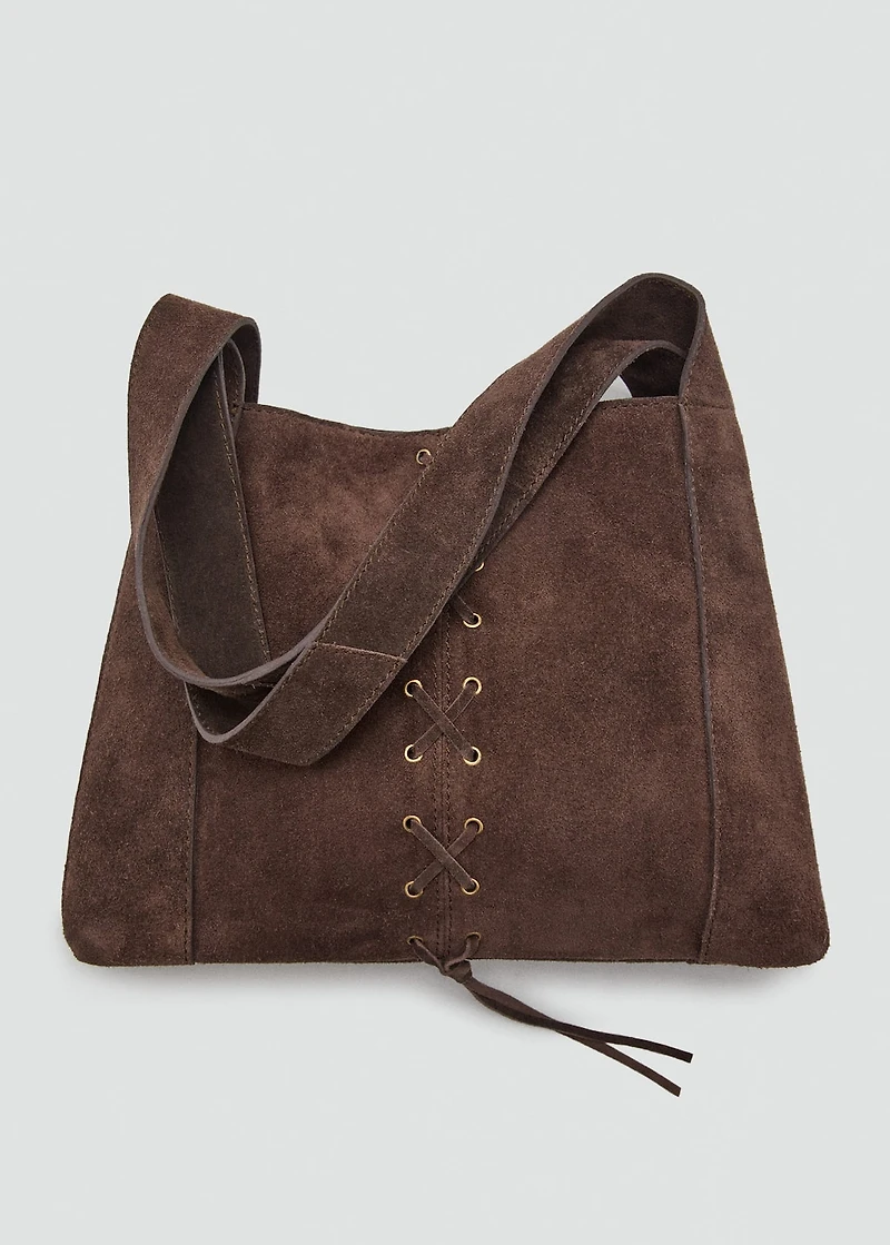 Leather bag with cord detail