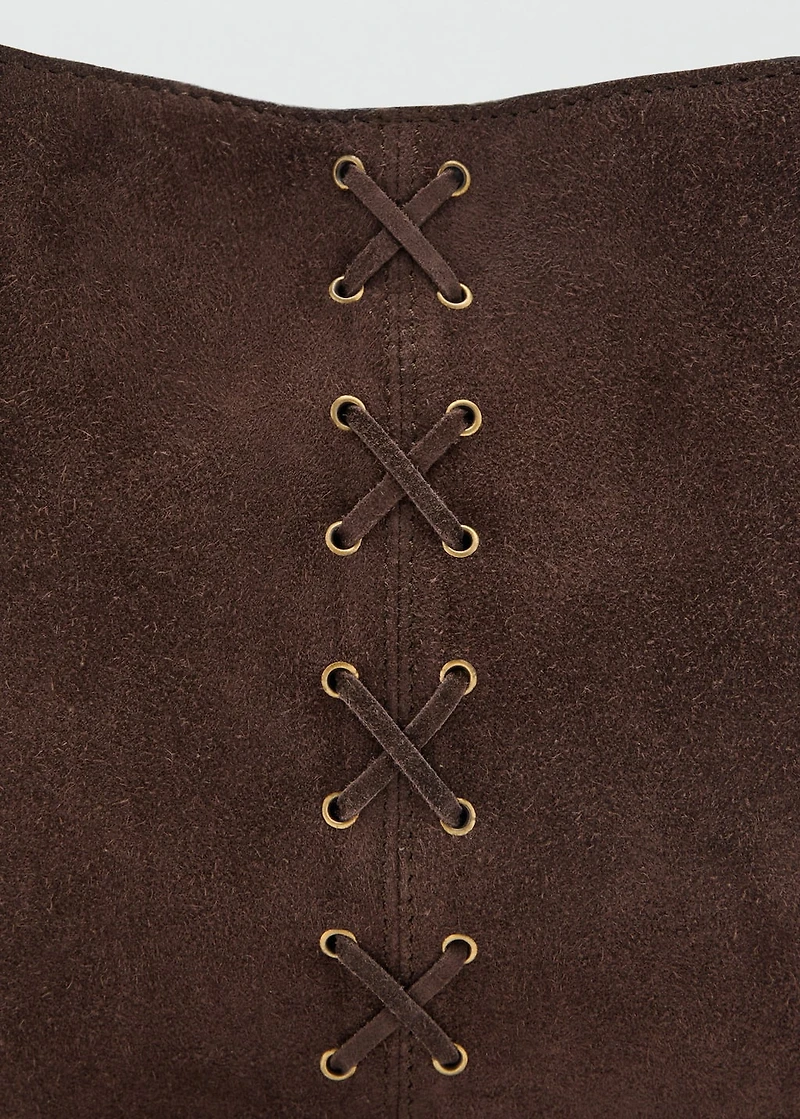 Leather bag with cord detail
